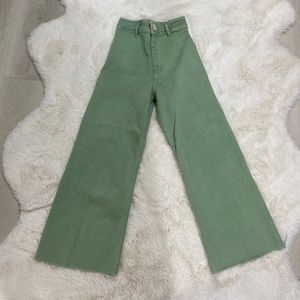 Zara Marine straight jeans is sage green